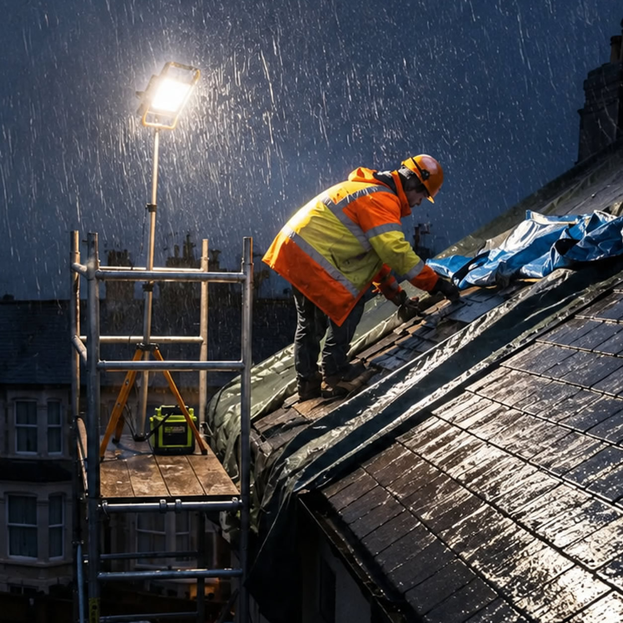 Emergency roof repairs following storm damage
